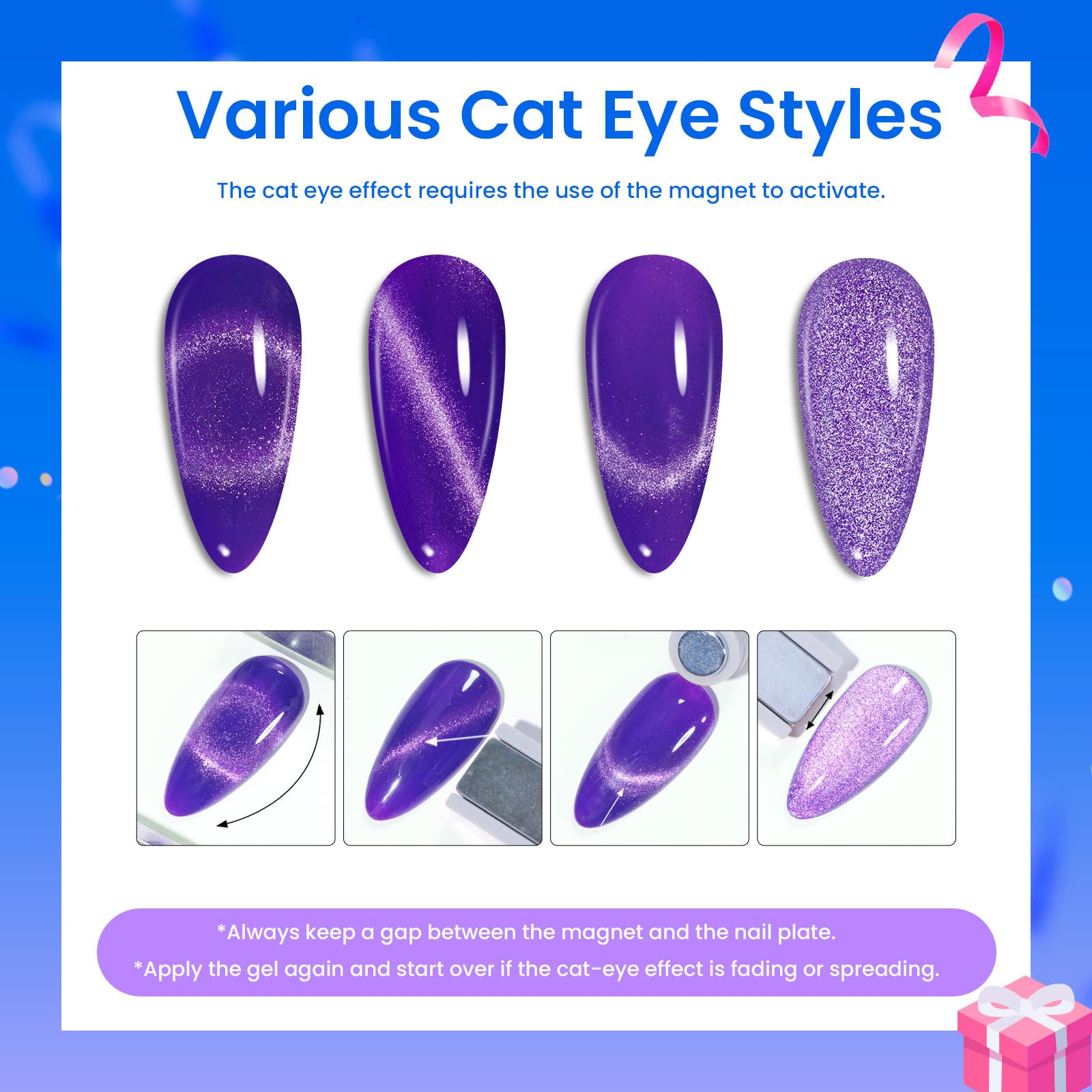 Beetles Cat Eye Gel Nail Polish Set — 20 Colors with Magnet, Base Coat, Matte & Gloss Top Coats