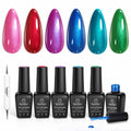 Beetles Pearl Gel Nail Polish Set – 6 Vibrant Colors with Swirl Texture