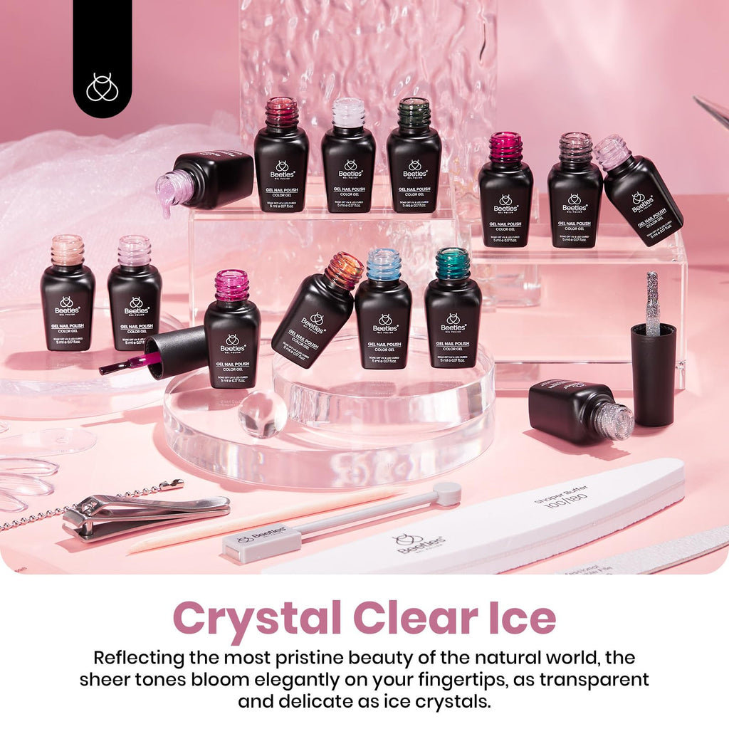 Beetles Jelly Gel Nail Polish Set – 53PCS, 36 Colors, Cat Eye Gel Kit with Glossy & Matte Top Coats