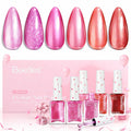 Beetles Pink Nail Polish Set – Hearts Aflutter (6 Colors): Quick Dry, Long-Lasting Glitter & Pearl Finish