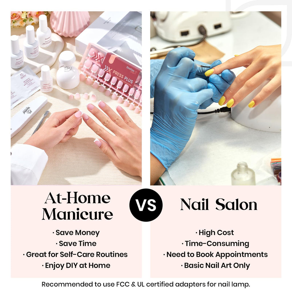 Beetles X Press Plus Gel Nails Kit – Peachy French | All-In-One Press-On Nails
