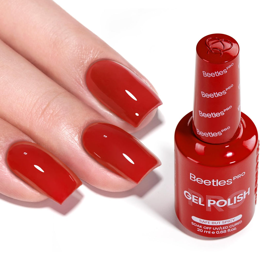 Beetles Pro Red Gel Polish – Safe but Spicy Burgundy Wine Red 20ml