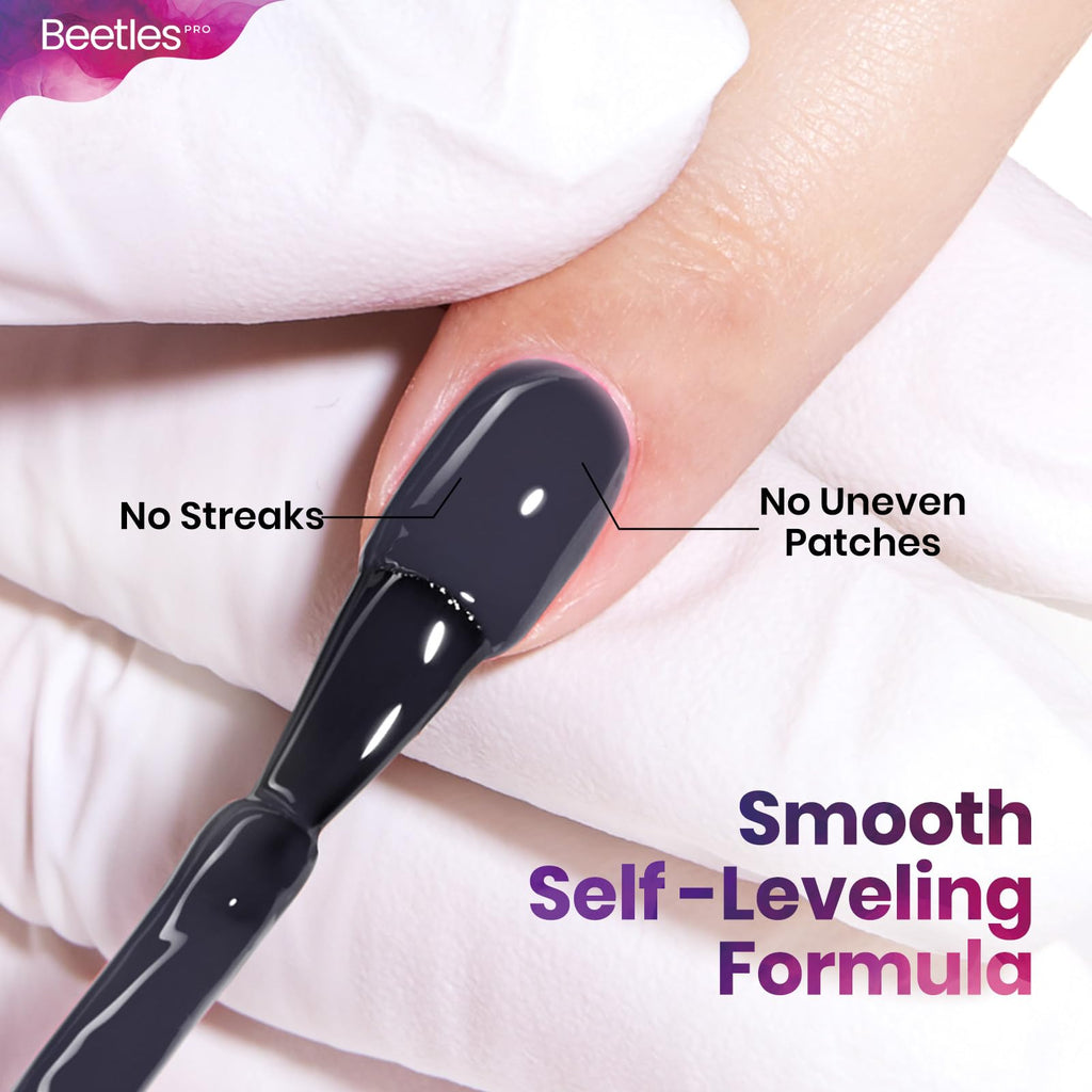 Beetles Pro Blue Gel Polish - Under The Radar Navy Dark Gray 20ml | UV Lamp Cure, Long-Lasting Shine