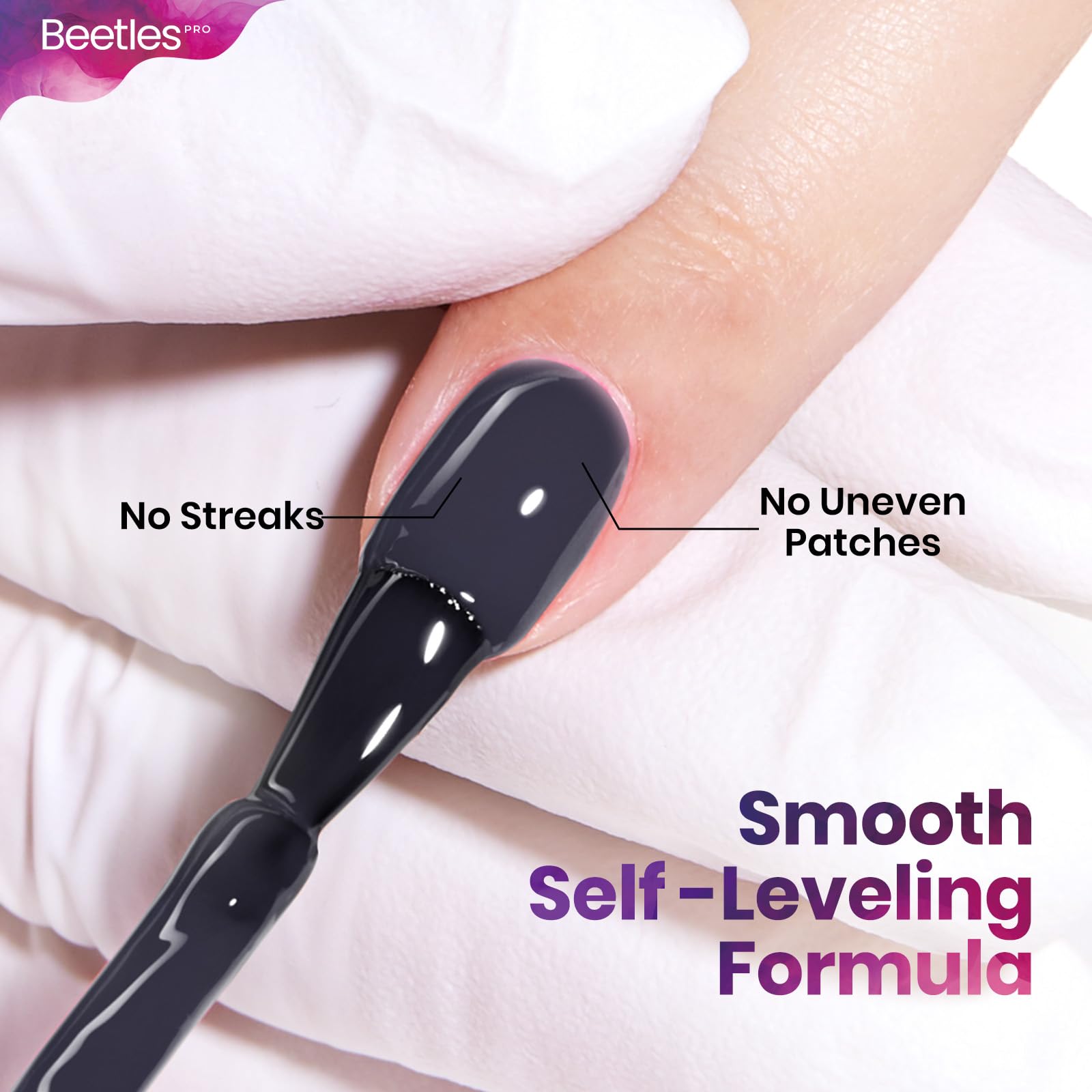 Beetles Pro Blue Gel Polish - Under The Radar Navy Dark Gray 20ml | UV Lamp Cure, Long-Lasting Shine