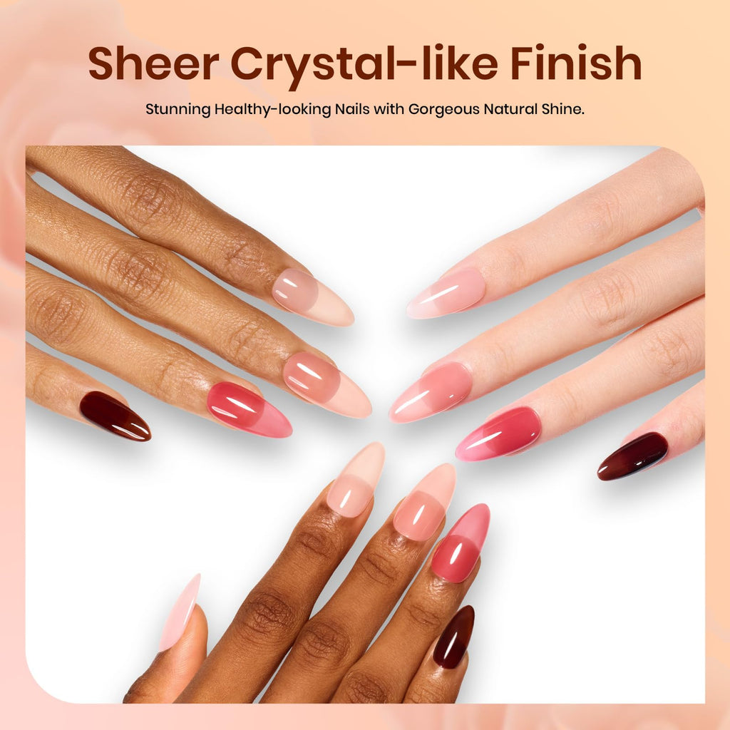 Beetles Pink Jelly Gel Nail Polish – Sunset Rose 8-Piece Nude & Rose Gift Set