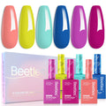 Beetles Spring Gel Nail Polish Set – 6 Neon Colors, Hema Free, 15ml | UV/LED Soak Off Gel Kit