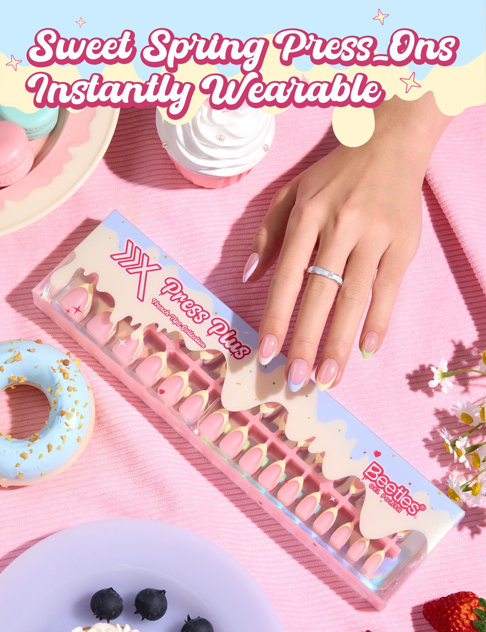 Beetles Taste of Spring Gel Nail Polish Gift Box – 6 Pastel Colors + Mini UV Lamp + DIY Home Manicure Set