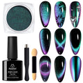 Beetles Cat Eye Chrome Nail Powder Set – 2-in-1 Holographic Metallic Nail Art Kit