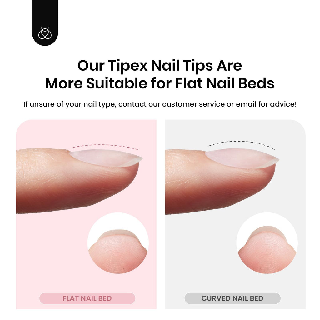 Beetles Tipex Instant Apex Nail Tips – Short Oval, 512 Pcs, 16 Sizes (Pre-Built & Pre-Etched)