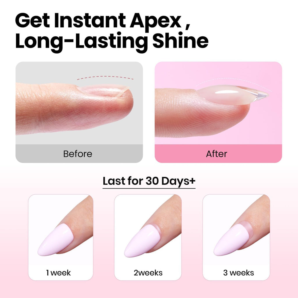 Beetles Tipex Instant Apex Nail Tips Kit – Almond Short, 224Pcs + UV Glue, Dehydrator, Primer, Base & Top Coat, Mini UV Lamp