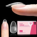 Beetles Tipex Instant Apex Nail Tips – Short Oval Almond, 192 Pcs, 16 Sizes, Pre-Built & Pre-Etched
