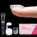 Beetles Tipex Gel Nail Kit Extra Short Square — 224 Tips, Glue & Mini UV Lamp