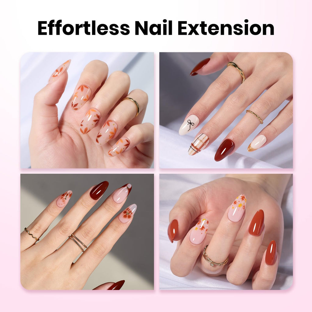Beetles Tipex Lite Apex Nail Tips Almond Medium | 512pcs, 16 Sizes, Pre-Built & Pre-Etched