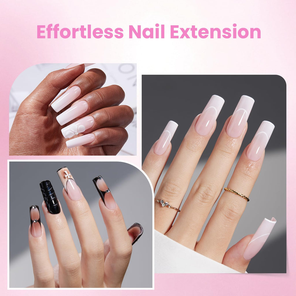 Beetles Tipex Lite Apex Nail Tips Kit – 192pcs, 16 Sizes, UV Glue