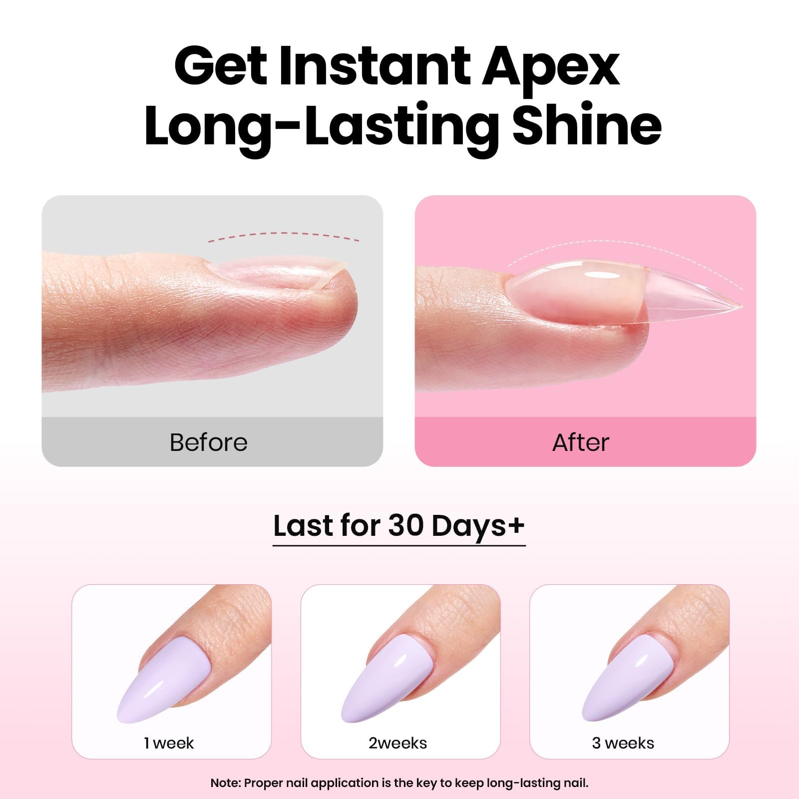 Beetles Tipex Instant Apex Nail Tips Kit – Almond Medium, 224PCS | All-in-One Nail Extension Set