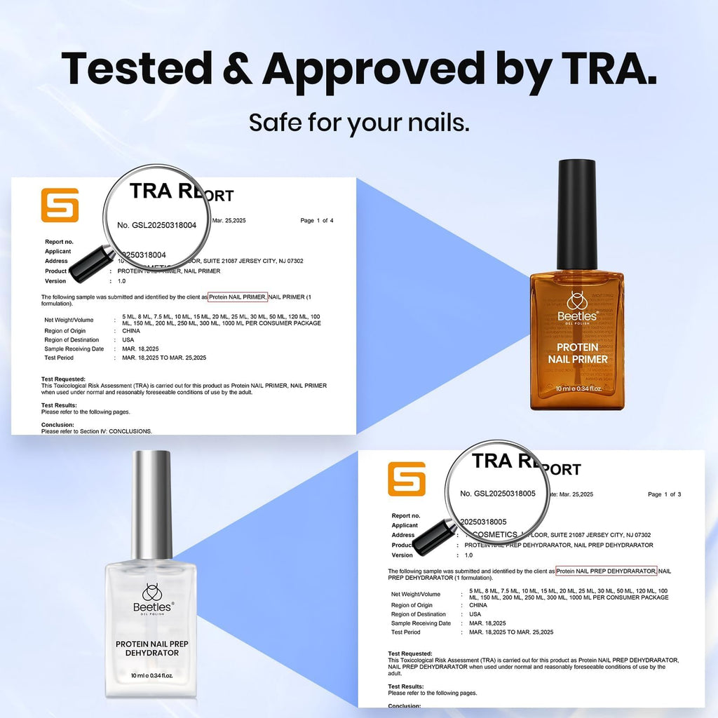Beetles Gel Nail Prep Kit - 3Pcs Dehydrator & Primer, HEMA-Free & Acid-Free, Long-Lasting Adhesion