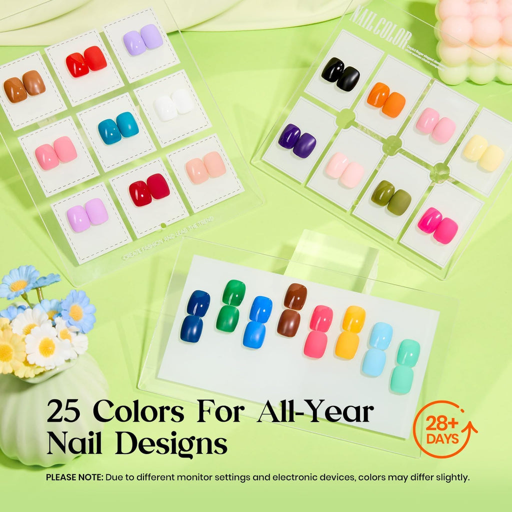 Beetles Gel Nail Polish Kit with UV Light – 25 Colors Valentine Set, 45 Pcs DIY Manicure Kit