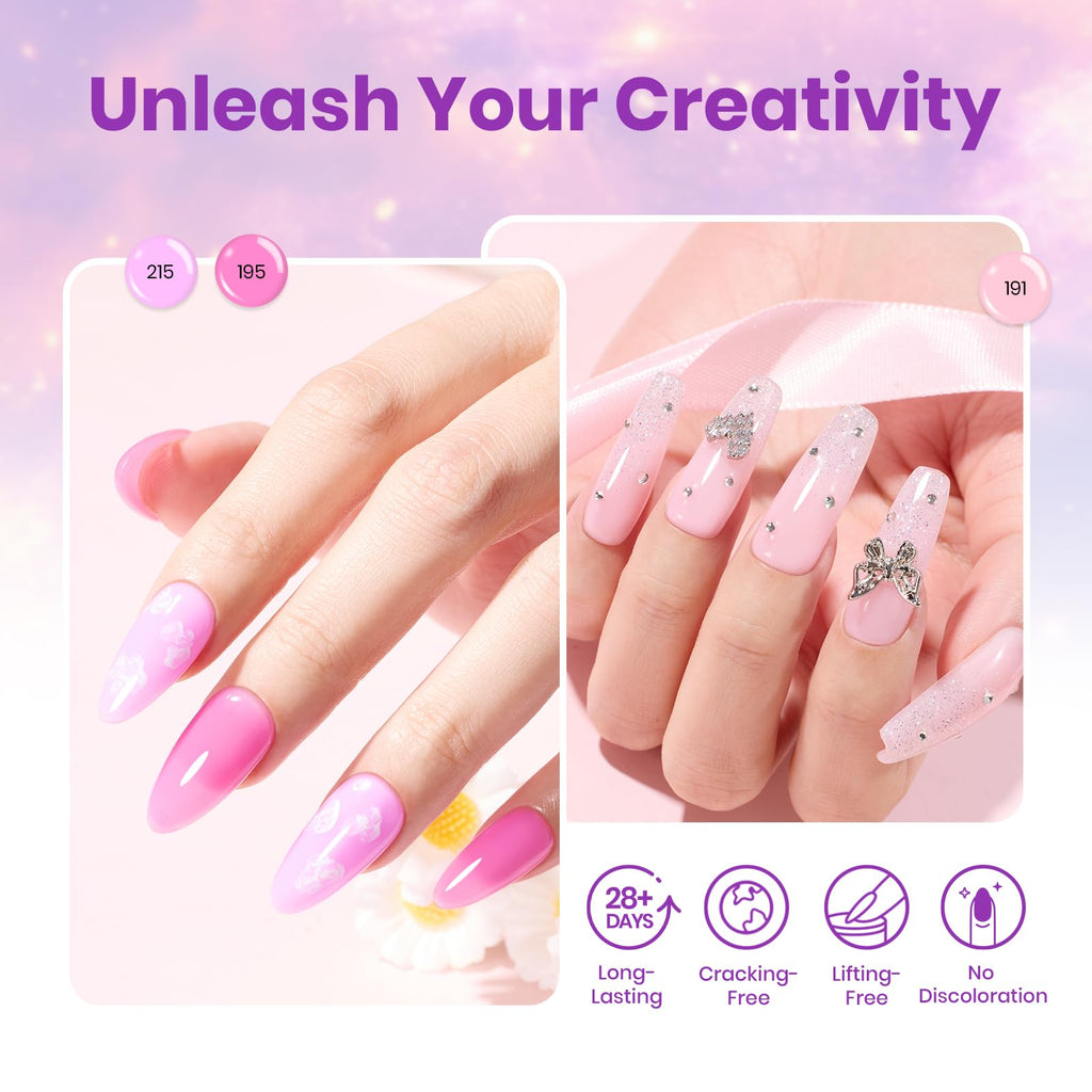 Beetles 30 Colors Poly Extension Gel Nail Kit with UV Lamp – All-in-One Starter Set