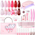 Beetles 30 Pcs Gel Nail Kit with UV Lamp — 6 Colors, Cat Eye & Heart Magnet