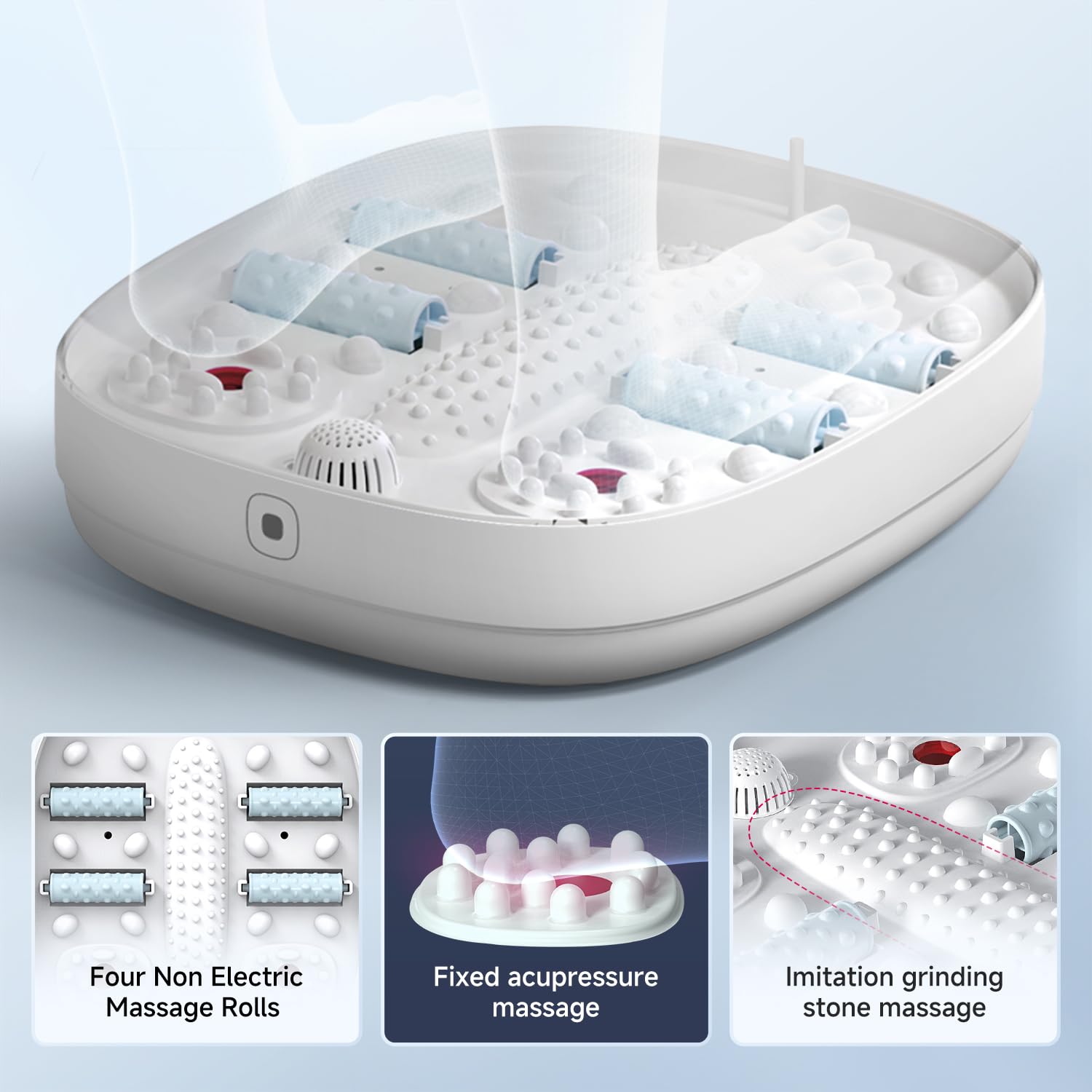 Beici Collapsible Foot Spa Massage — PTC Safety, 3-Level Temp, Remote, Red Light