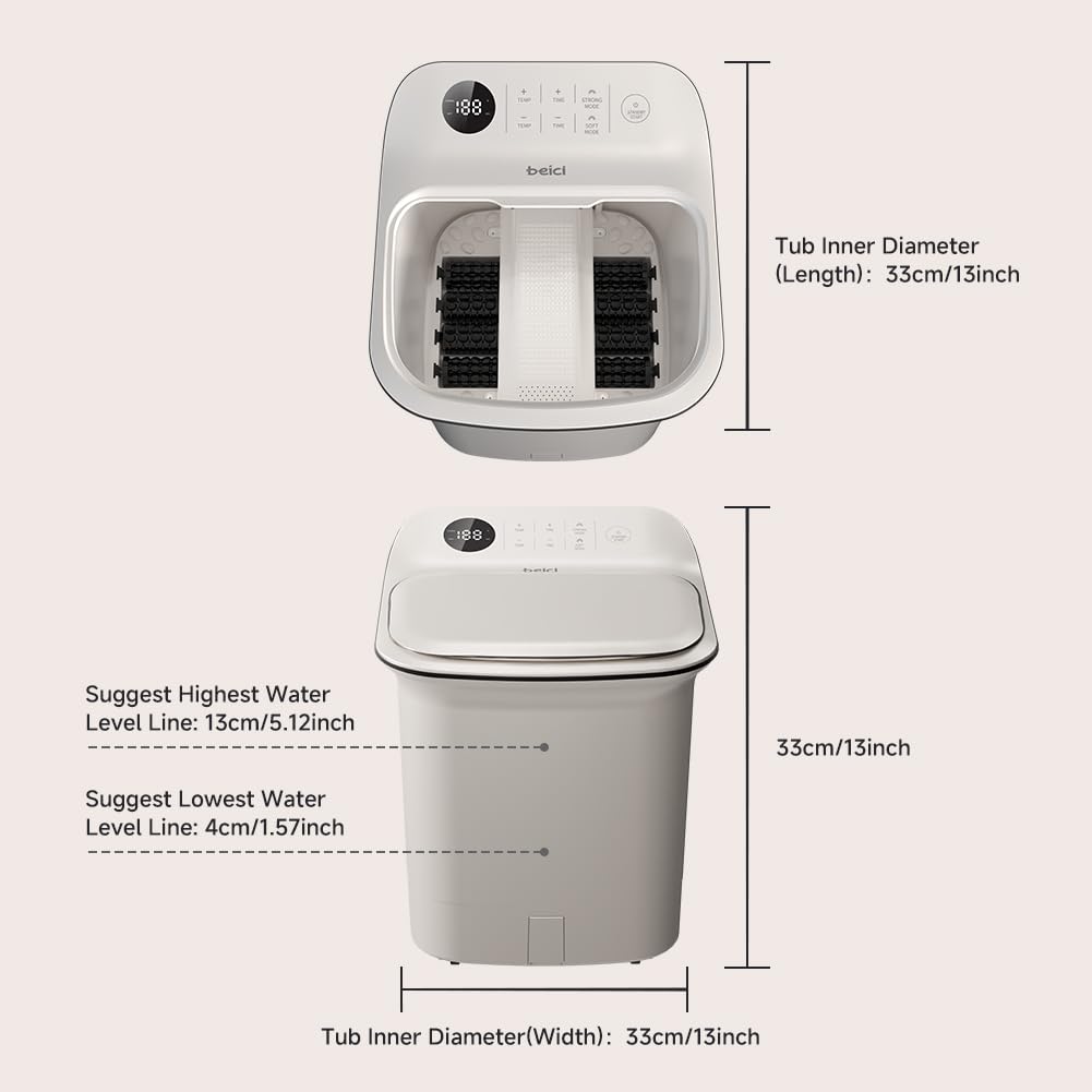 Beici 13-Inch Foot Spa with Dual-Action Massage Shiatsu and Temperature Control