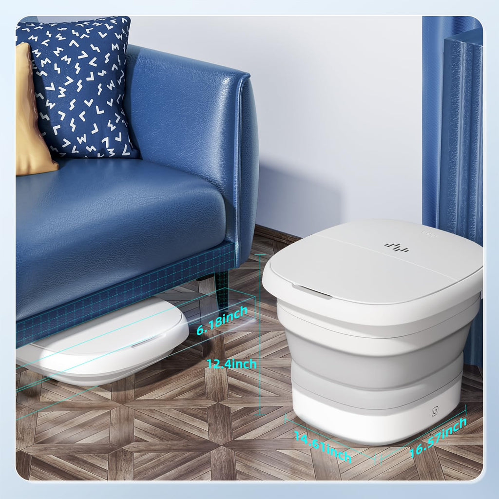 Beici Collapsible Foot Spa Massage — Water-Electricity Separation, 3-Level Temperature Control, Bubble Jet, Remote, Red Light, 60-Min Timer