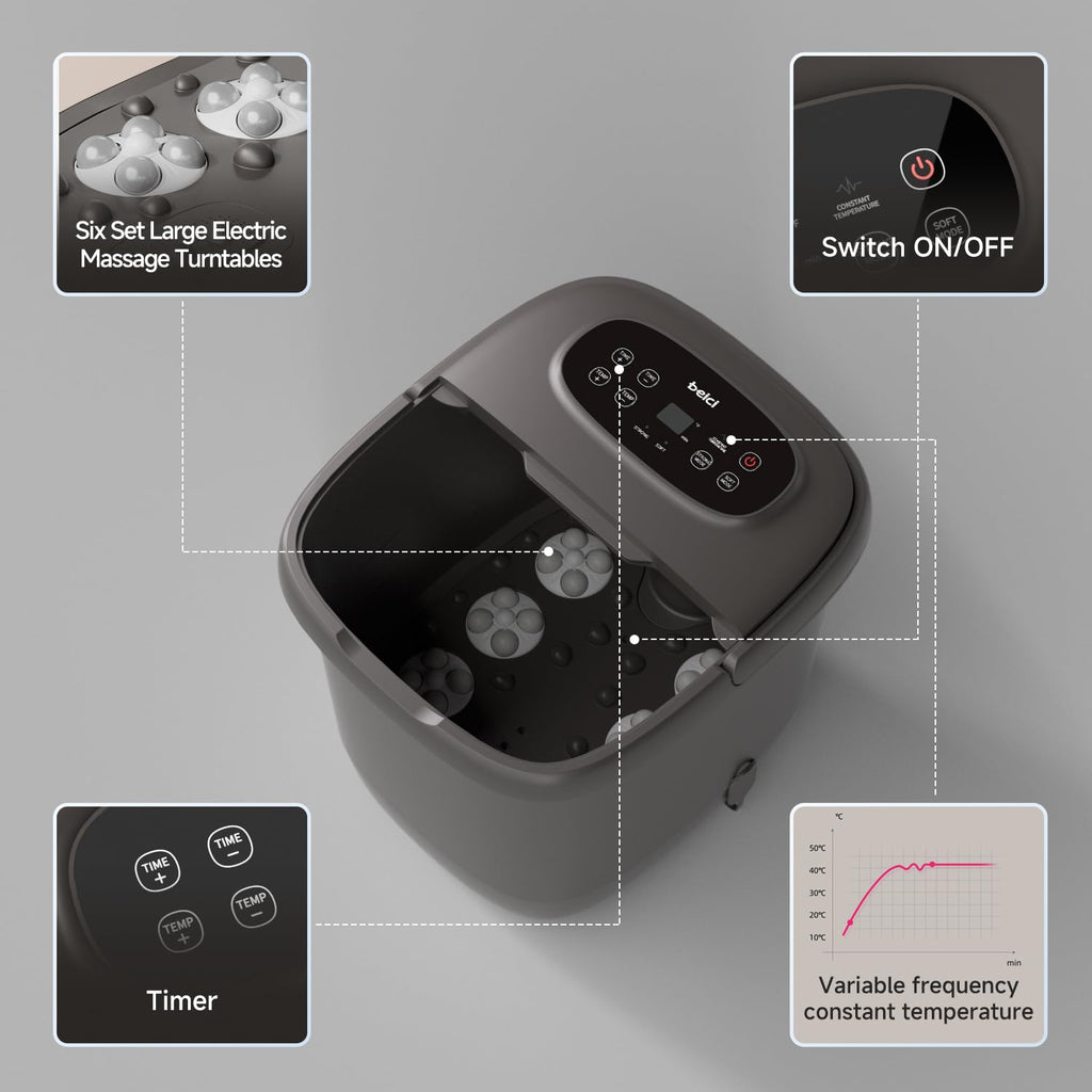 Beici High Depth 14in Foot Spa — PTC Heating, 6 Massage Balls, Timer + Temp Control
