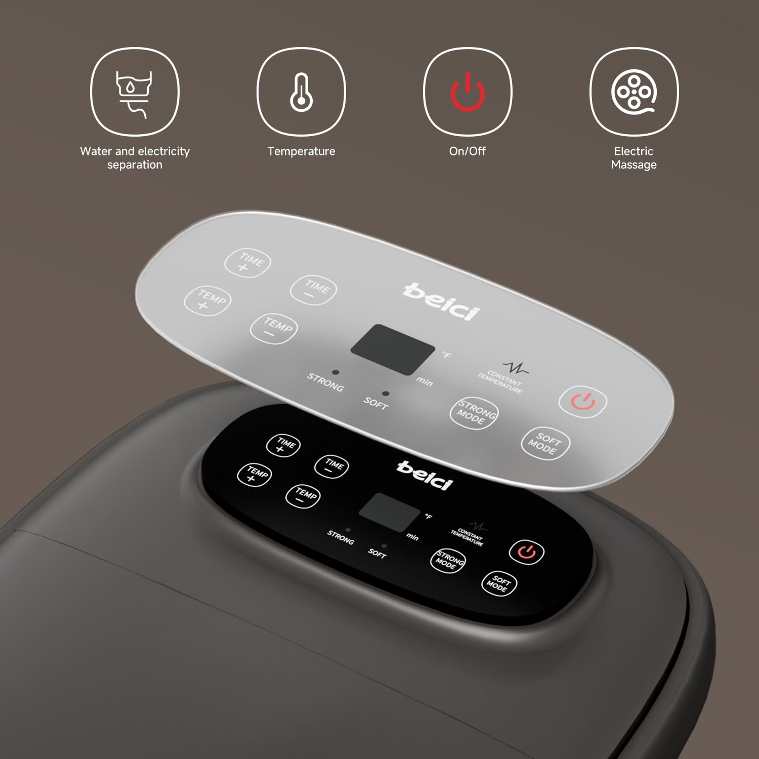 Beici High Depth 14in Foot Spa — PTC Heating, 6 Massage Balls, Timer + Temp Control