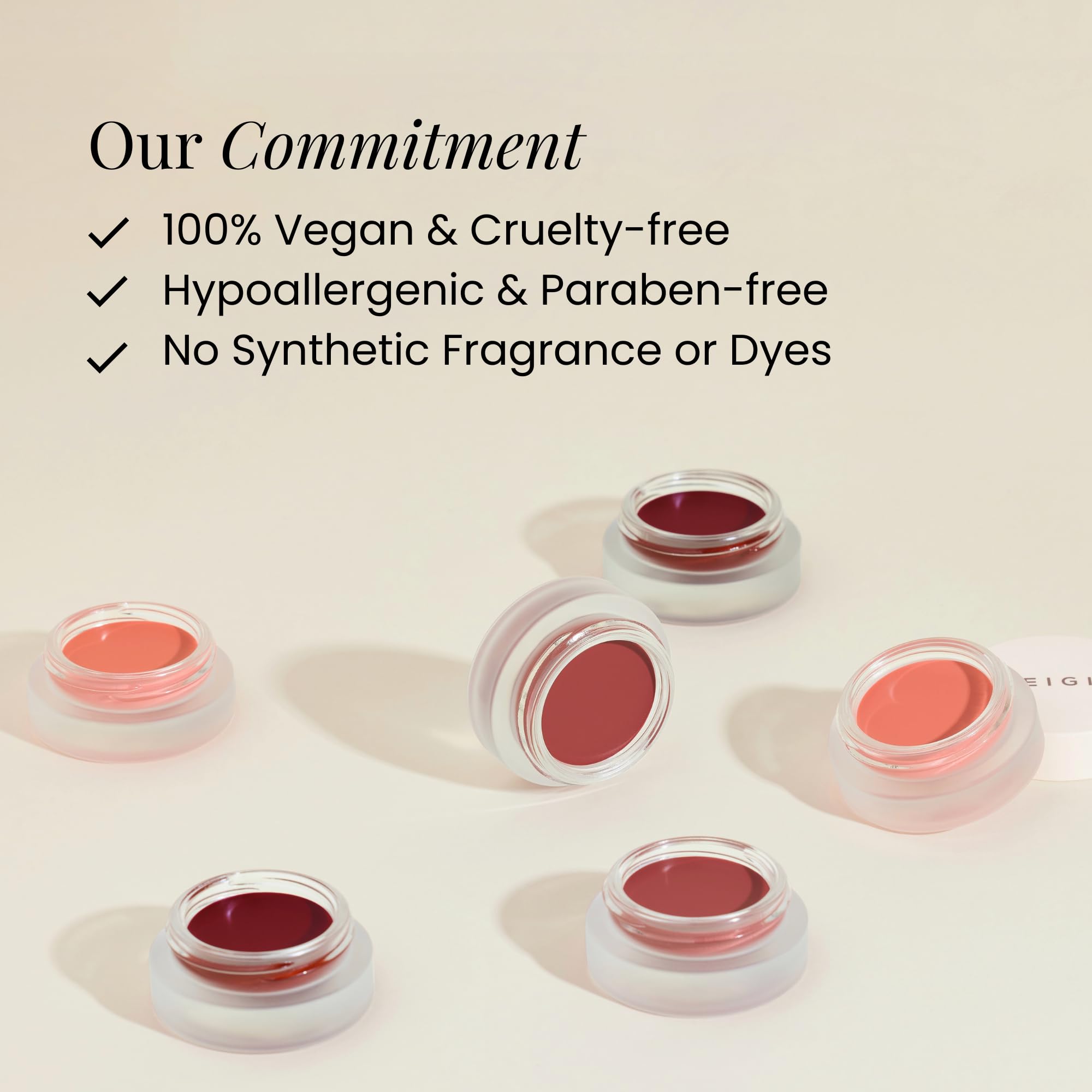 BEIGIC Flush Lip & Cheek Balm | Vegan Buildable Cream Blush in 01 Tulle Peach Coral | Dewy Glow