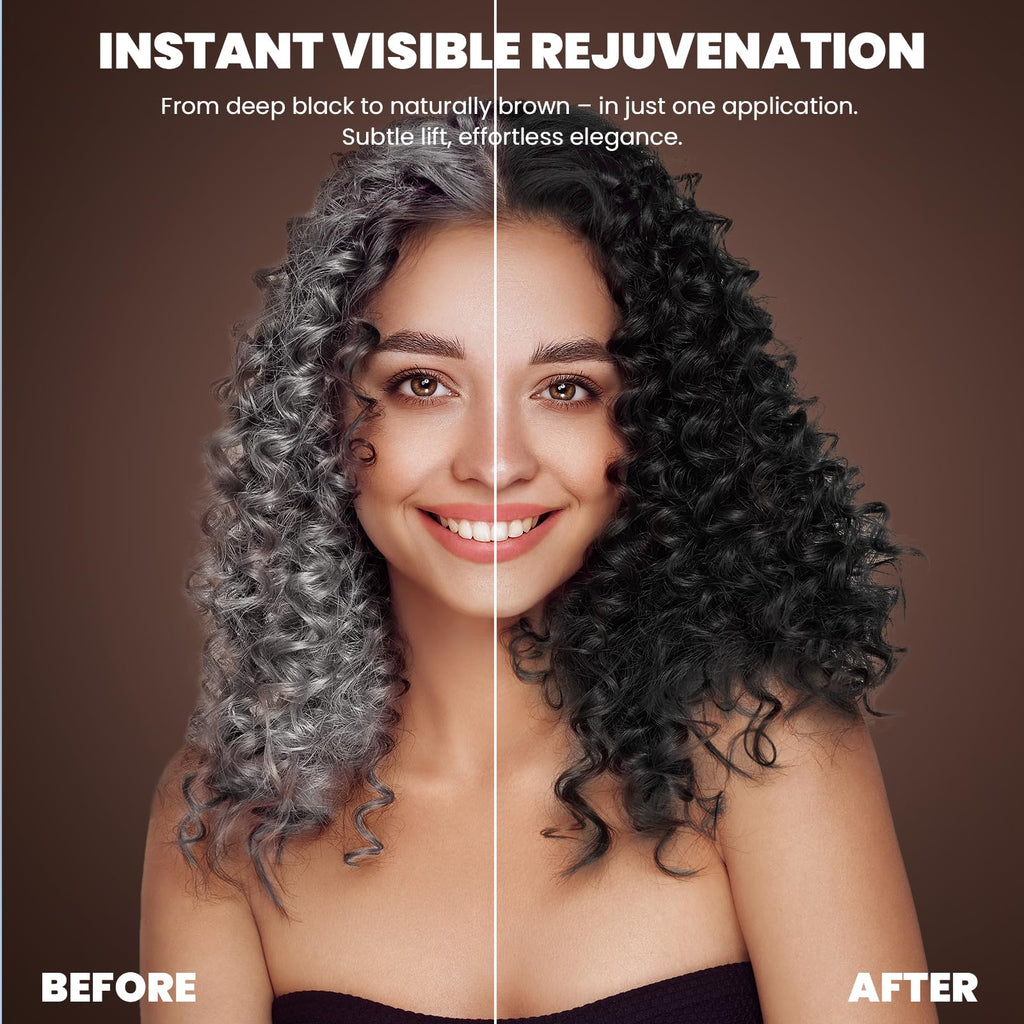BELEZALIB Instant Black Hair Dye Shampoo - 100% Gray Coverage | 3-in-1 Natural Plant Color, 16.9 fl oz