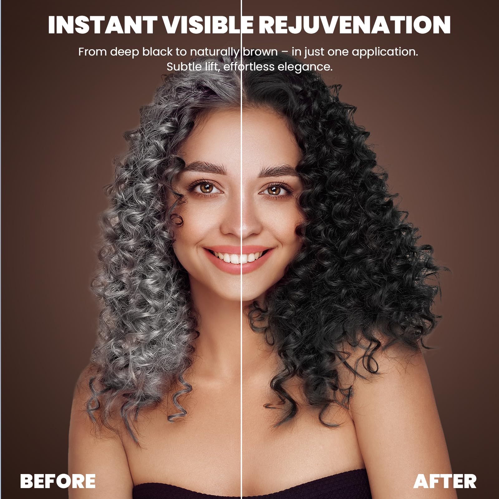 BELEZALIB Instant Black Hair Dye Shampoo - 100% Gray Coverage | 3-in-1 Natural Plant Color, 16.9 fl oz