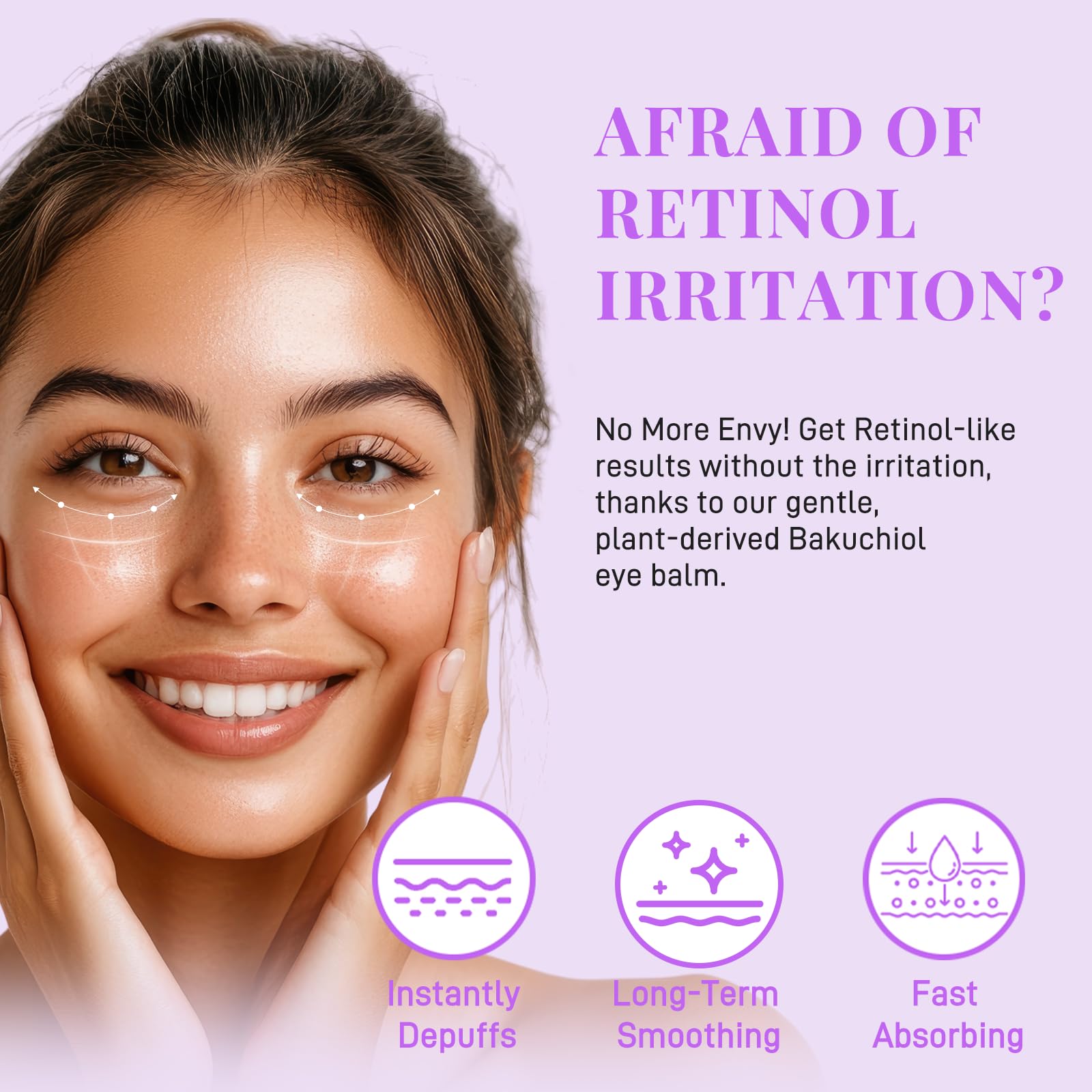 BELIARST Bakuchiol Eye Balm Stick — Retinol Alternative for Dark Circles, Puffiness & Fine Lines (0.32oz/9g)