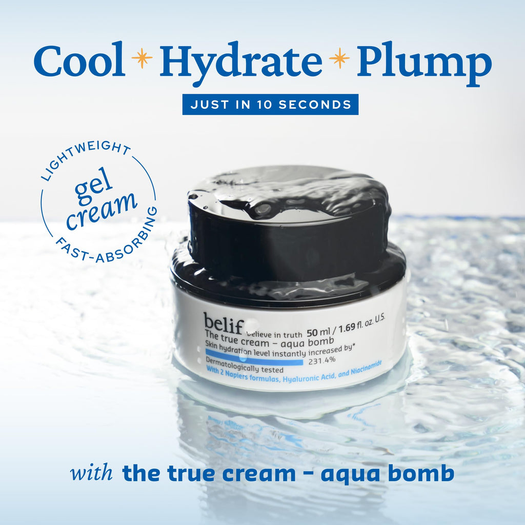 Belif Aqua Bomb Daily Niacinamide Hydrating Moisturizer – Lightweight Gel with Hyaluronic Acid & Niacinamide (50ml)