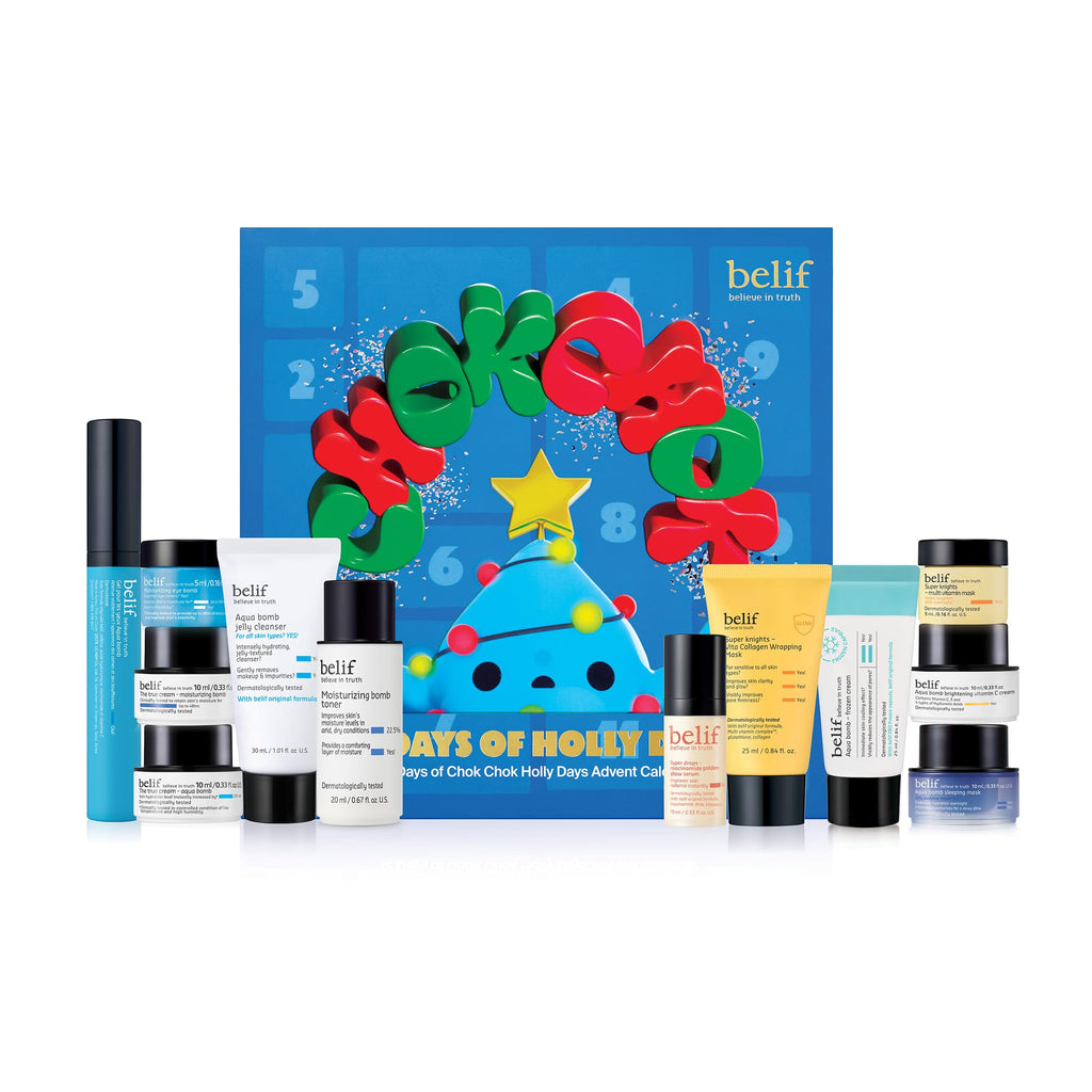 belif Chok Chok Holly Day Advent Calendar 2025 – 12 Days of Glass Skin K-Beauty Skincare Gift Set