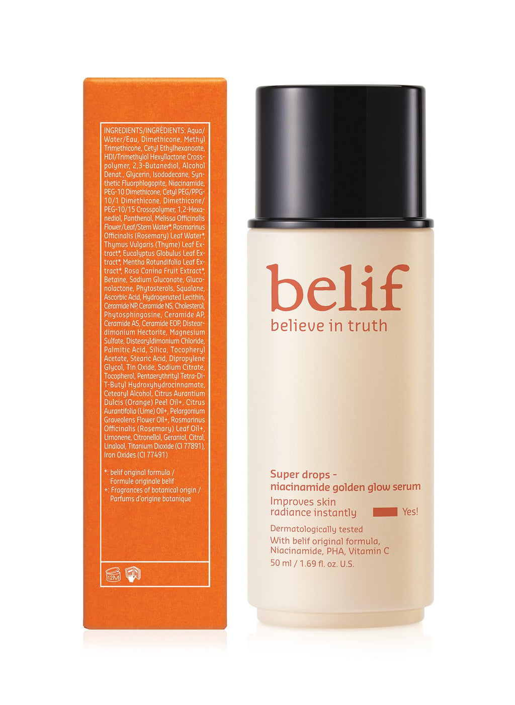 belif Vitamin C Golden Glow Serum for Face & Body – Brightening, Hydrating Luminosity Primer