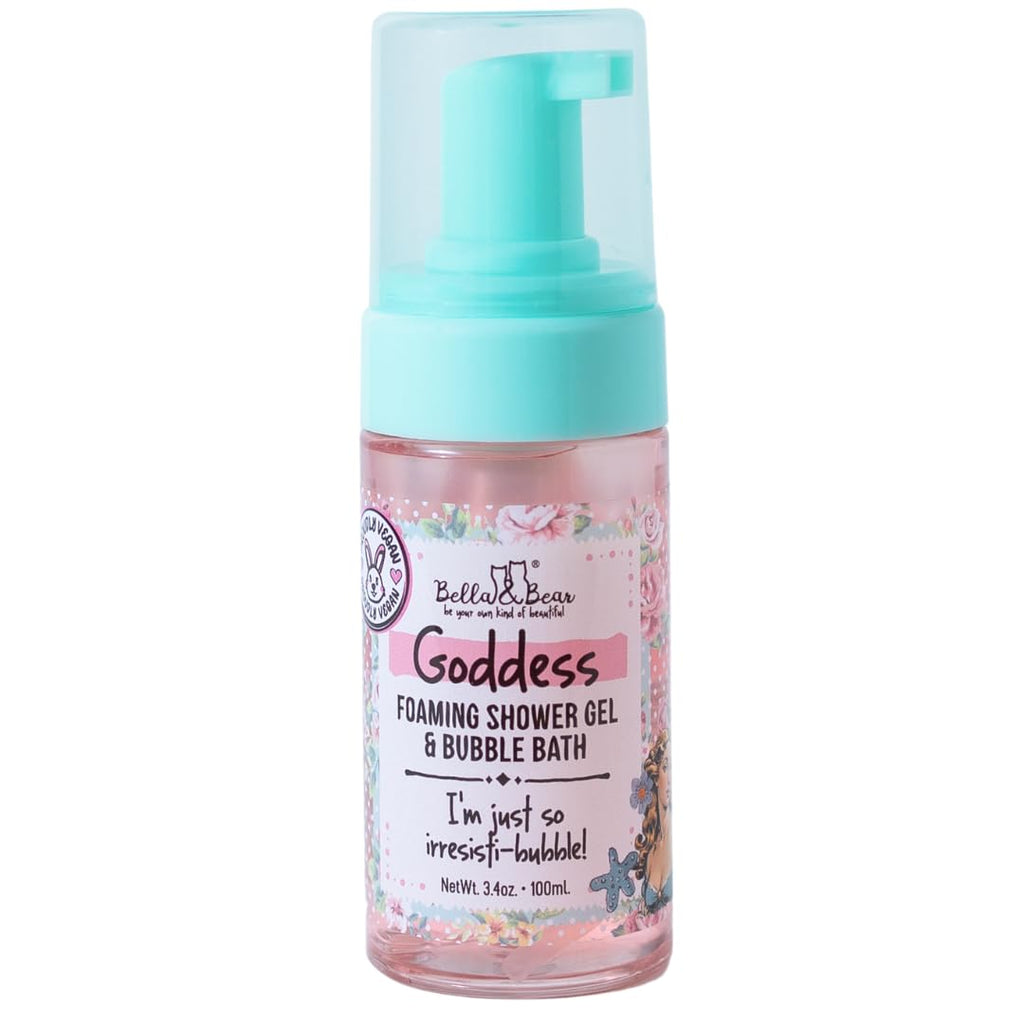Bella & Bear Goddess Mini Gift Set — 2-in-1 Shower Gel, Bubble Bath, Lip Scrub & Lip Butter
