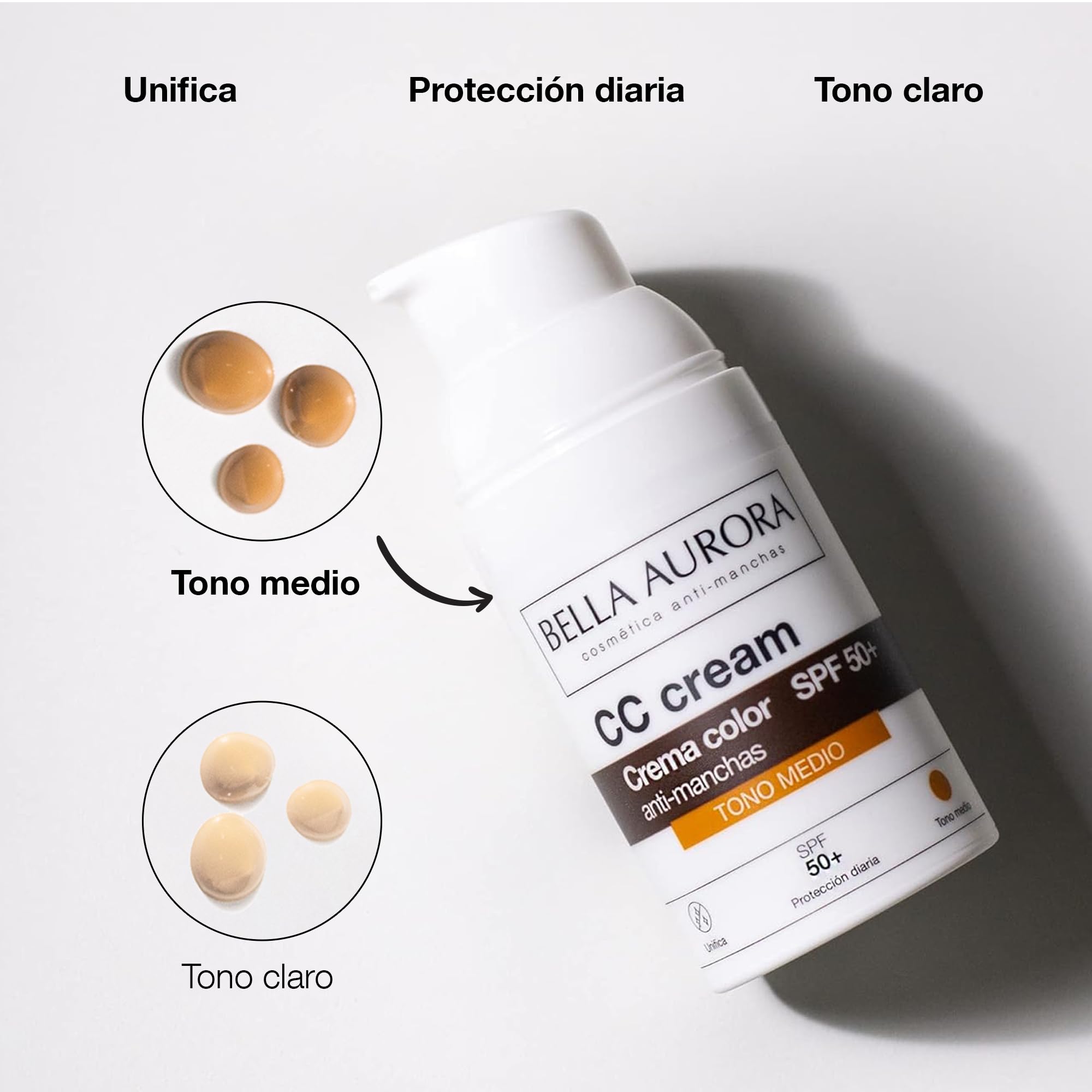 Bella Aurora CC Cream Medium Shade SPF50+ 30ml – Color-Adapt Tint & Broad Spectrum Protection