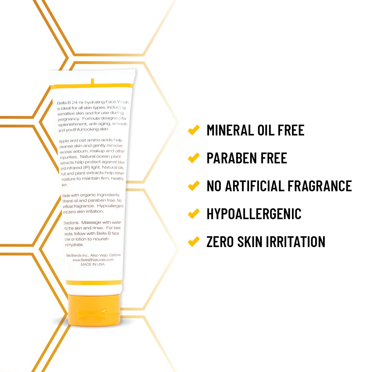 Bella B Face Wash 4.1 oz Tube – Pregnancy-Safe Hydrating Facial Cleanser