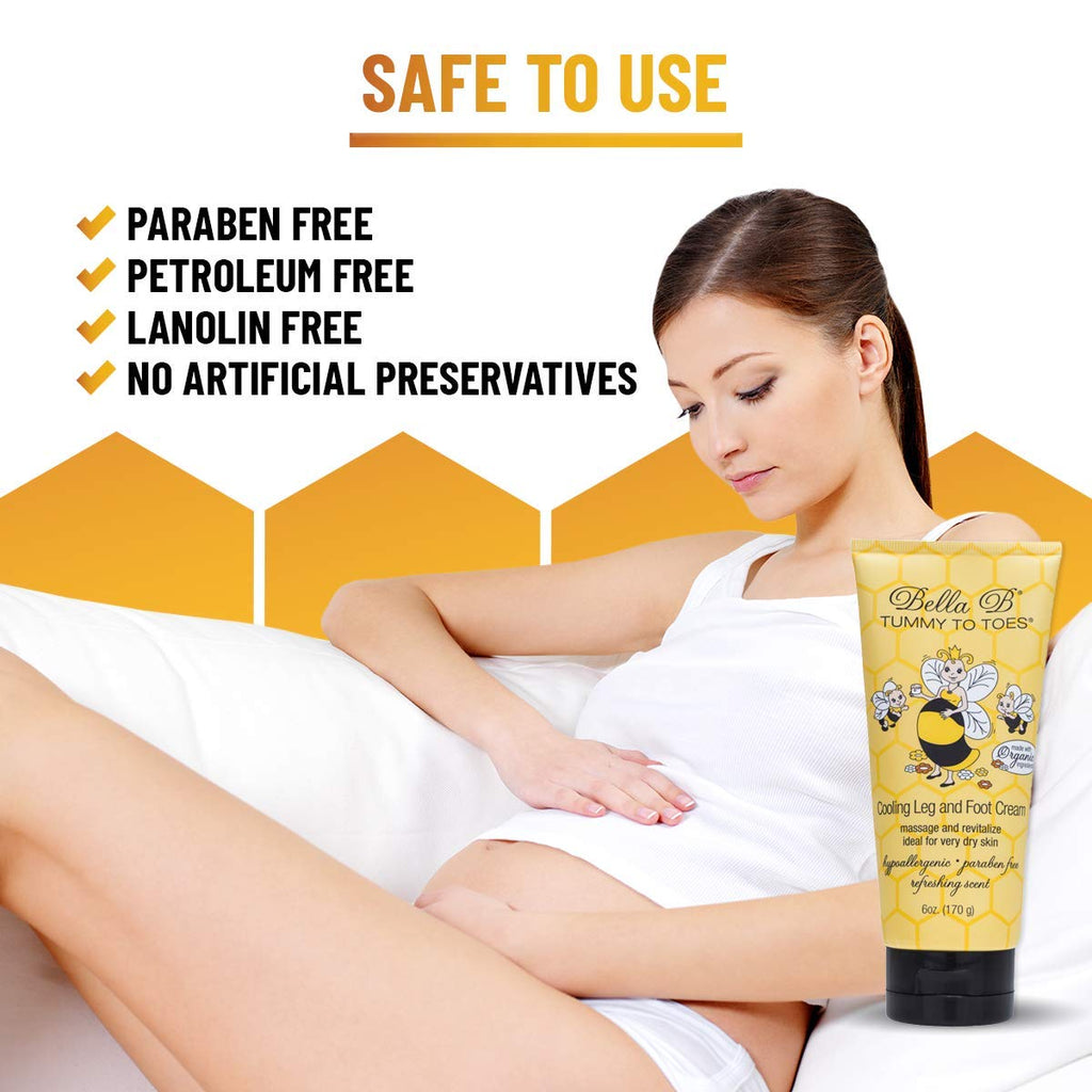 Bella B Pregnancy Leg & Foot Cream 6 oz | Soothing Lotion for Tired Feet