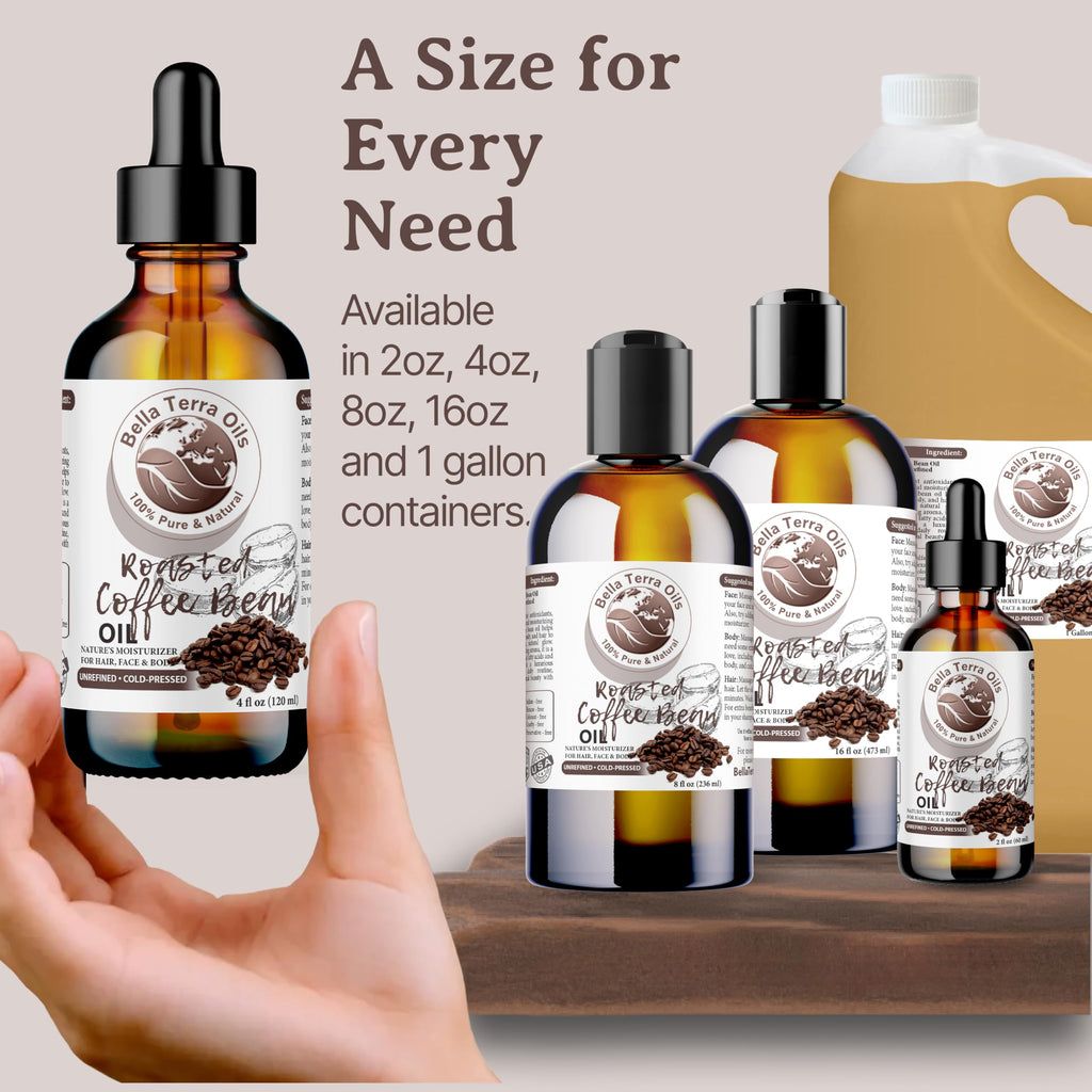 Bella Terra Oils Roasted Coffee Bean Oil 16oz - Vitamin E Skin Nourishment
