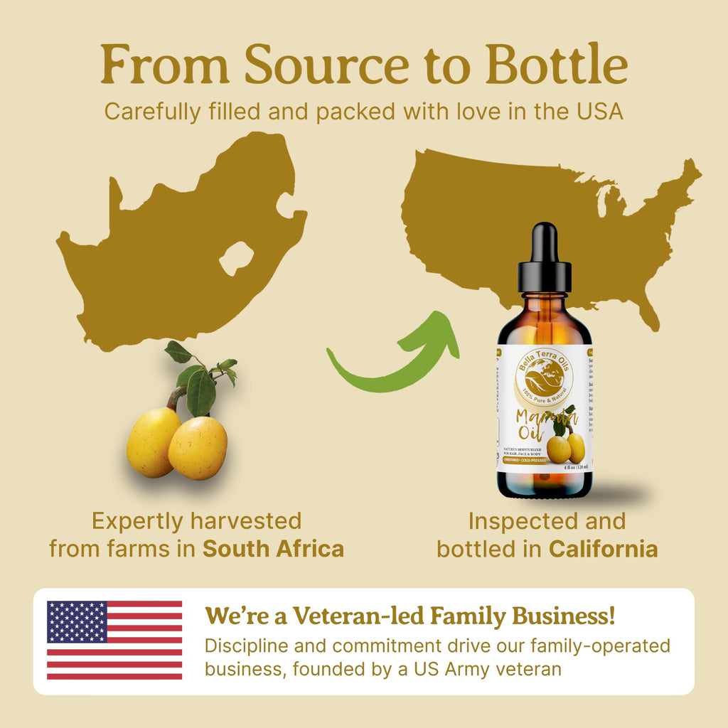 Bella Terra Oils Marula Facial Oil 16oz – Radiant Skin & Hair, Rich in Flavonoids & Minerals