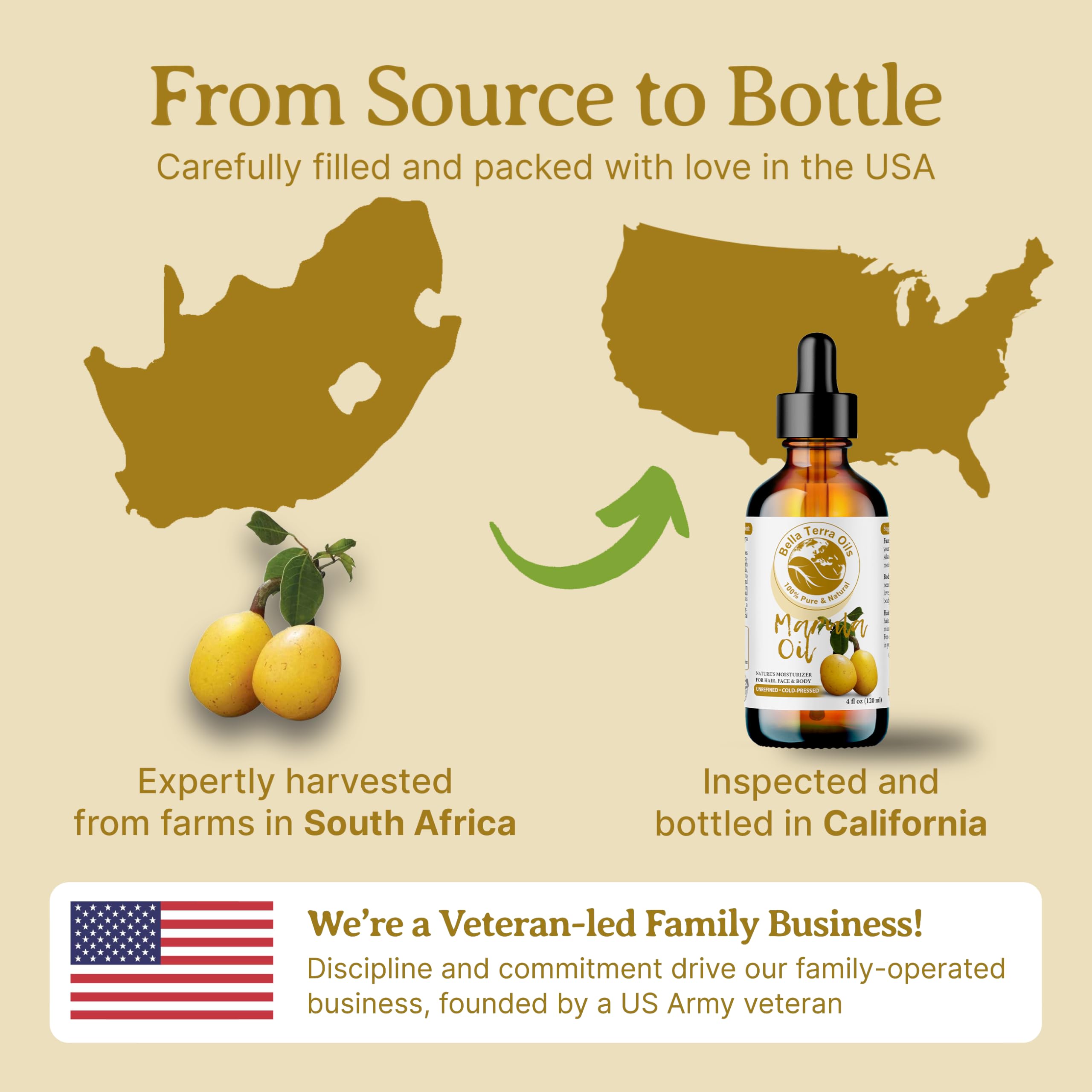 Bella Terra Oils Marula Facial Oil 16oz – Radiant Skin & Hair, Rich in Flavonoids & Minerals