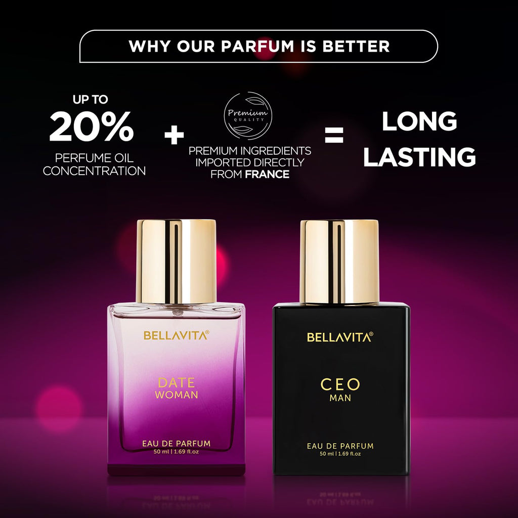 Bella Vita Luxury CEO Man & Date Woman Gift Set – 2x50ml Eau de Parfum for Him & Her