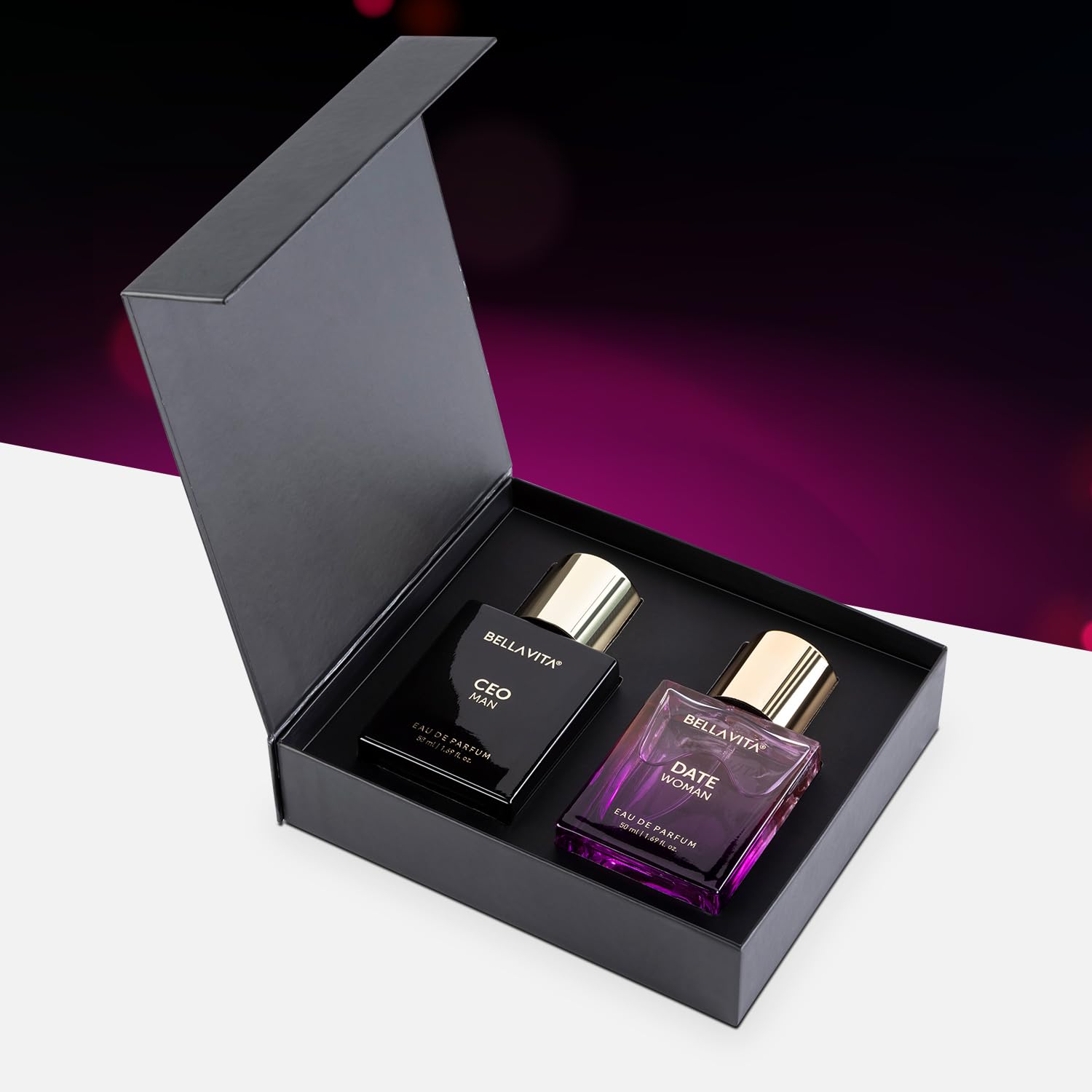 Bella Vita Luxury CEO Man & Date Woman Gift Set – 2x50ml Eau de Parfum for Him & Her
