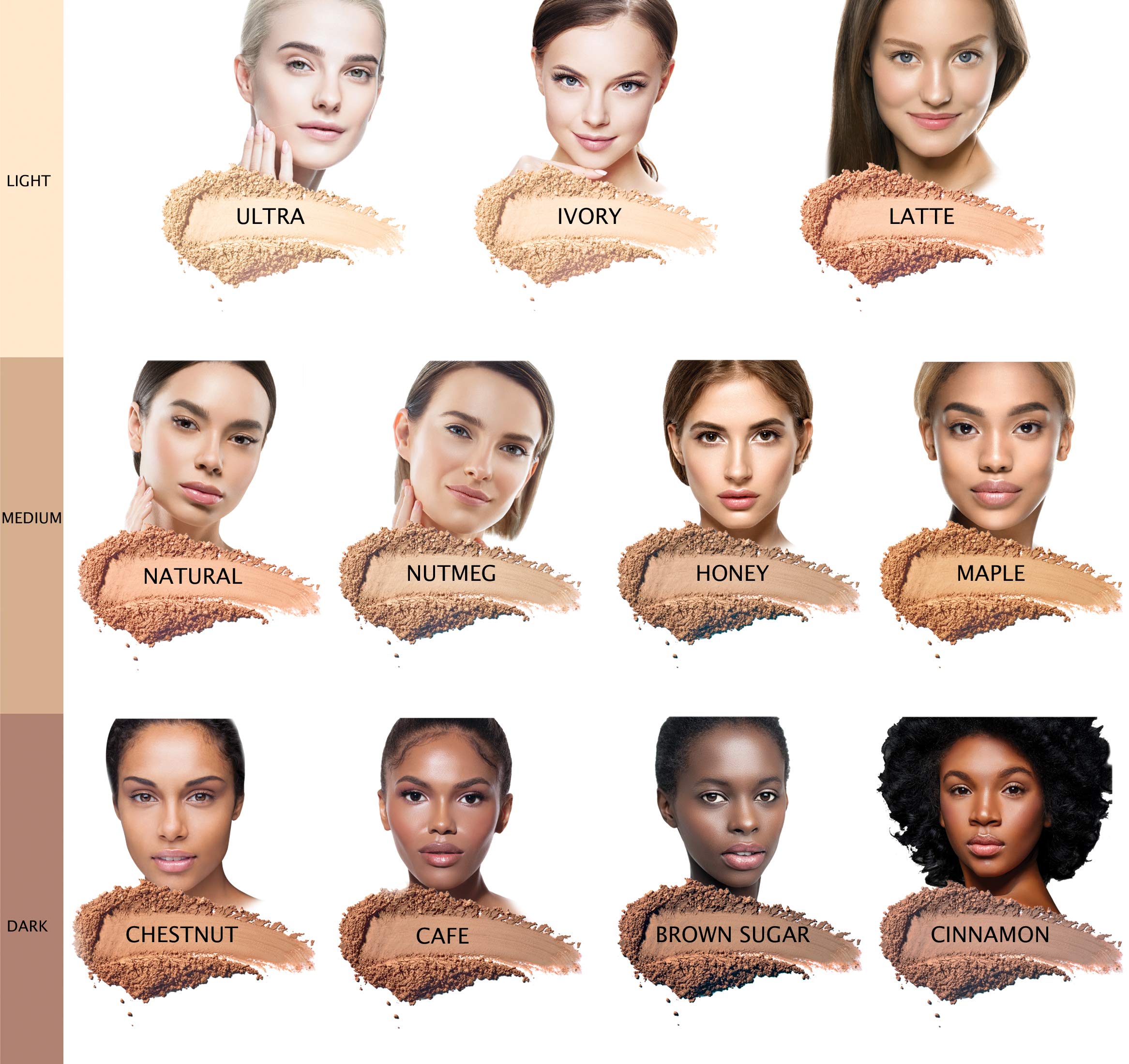 BellaTerra Cosmetics Mineral Powder Foundation Nutmeg – Medium-Deep Warm Matte Coverage | 9g