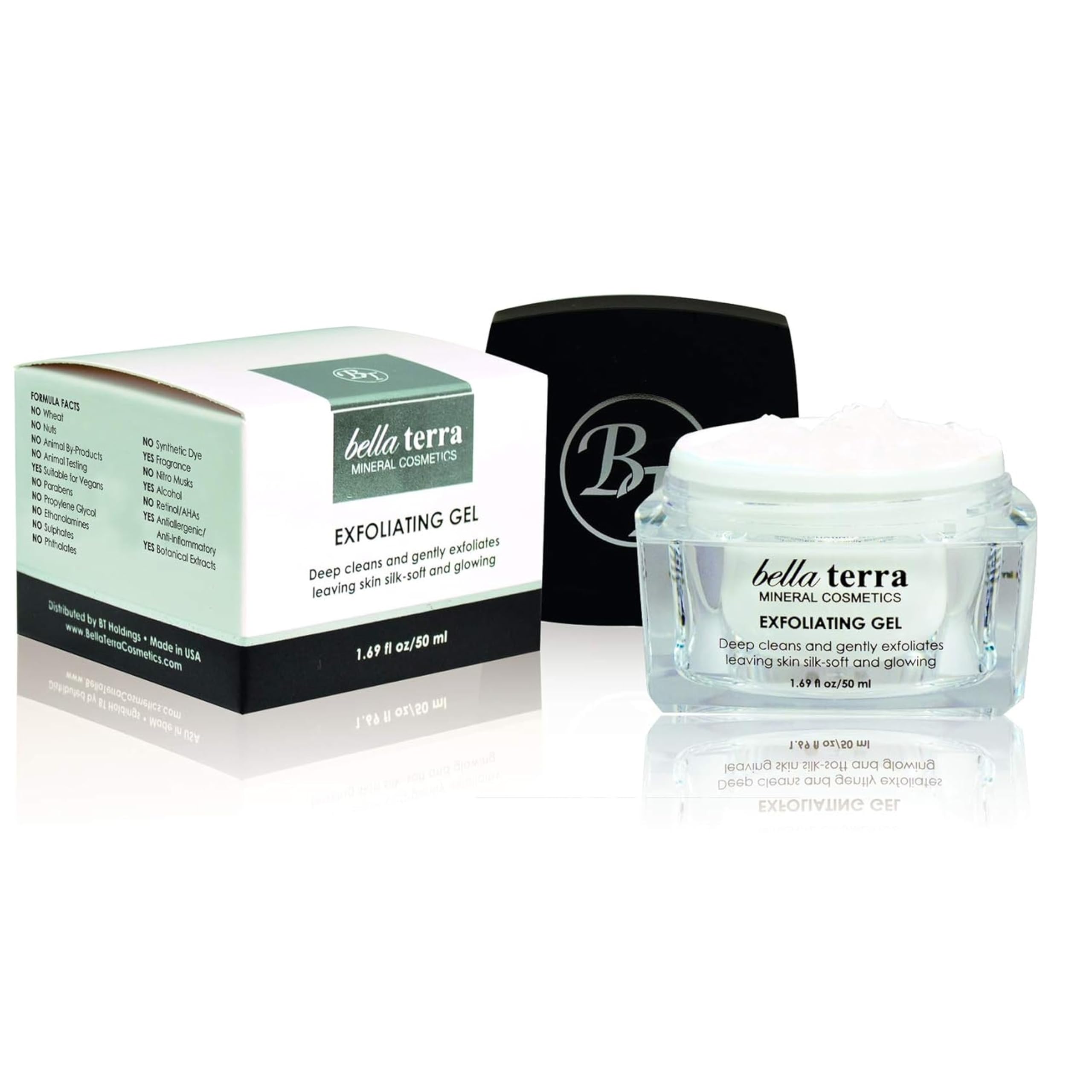 Bellaterra Cosmetics Mineral Exfoliating Gel – Gentle Vegan Facial Exfoliator for All Skin Types