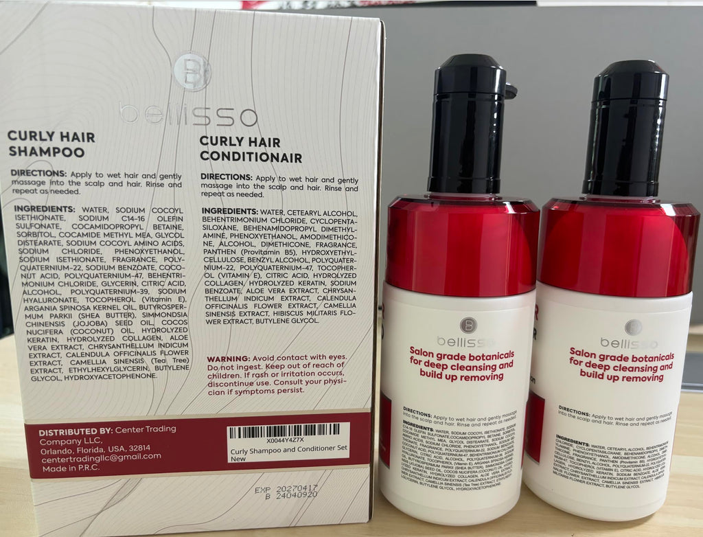 Bellisso Curly Hair Shampoo & Conditioner Set — Define Curls, Hydrate, Color-Safe