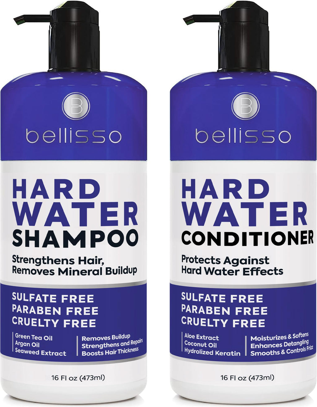 Bellisso Hard Water Shampoo & Conditioner – Sulfate Free Chelating Hair Care