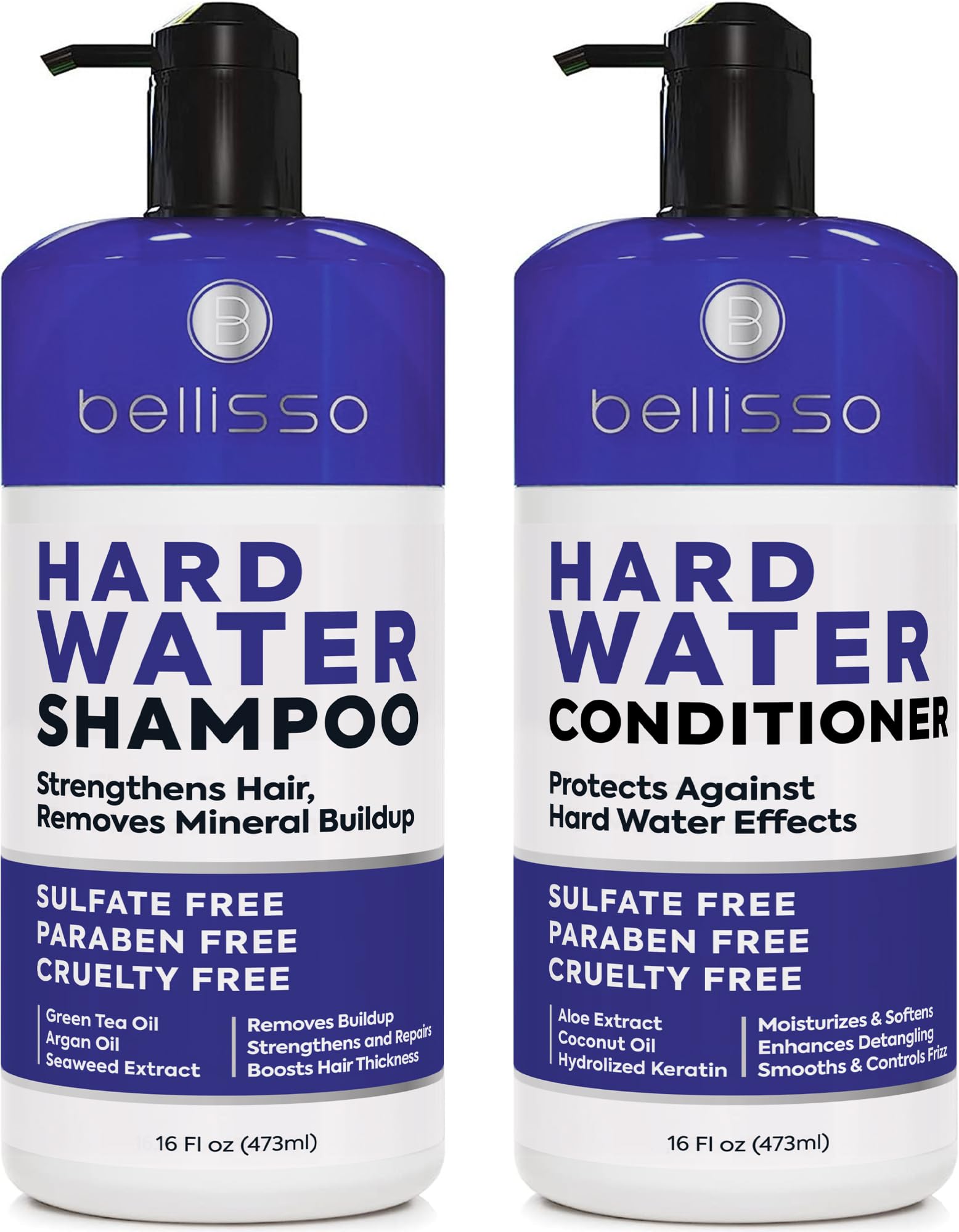 Bellisso Hard Water Shampoo & Conditioner – Sulfate Free Chelating Hair Care