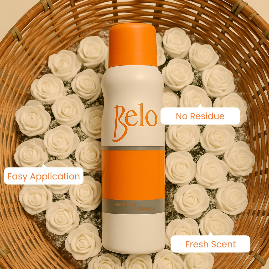 Belo Essentials Advanced Formula Odor Control Deodorant Spray – Gentle Quick-Dry Protection, Fresh Scent, 140ml